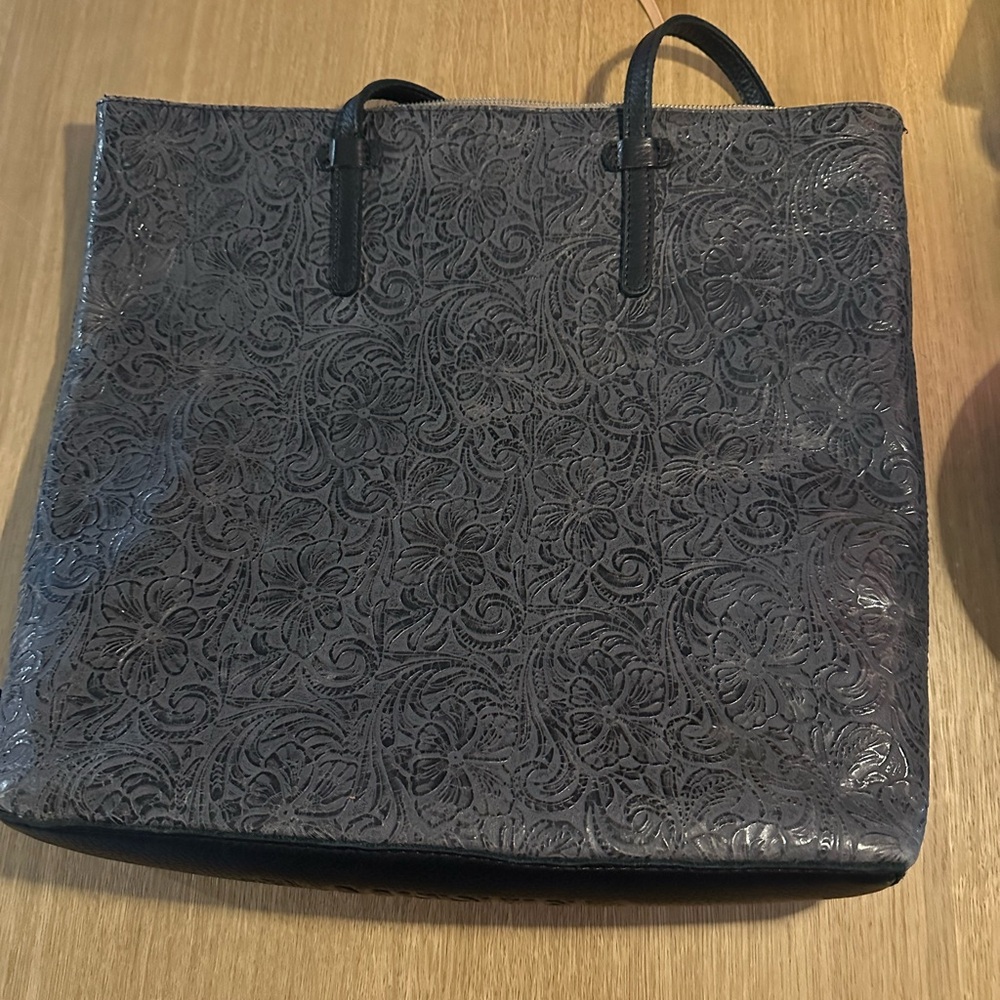 Consuela Black Floral Embossed Tote